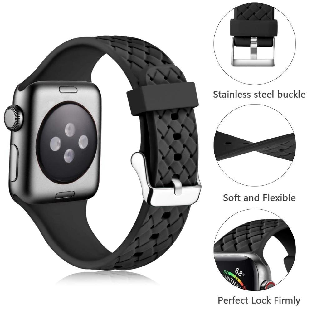 High Quality Silicone Woven Pattern iWatch Bracelet
