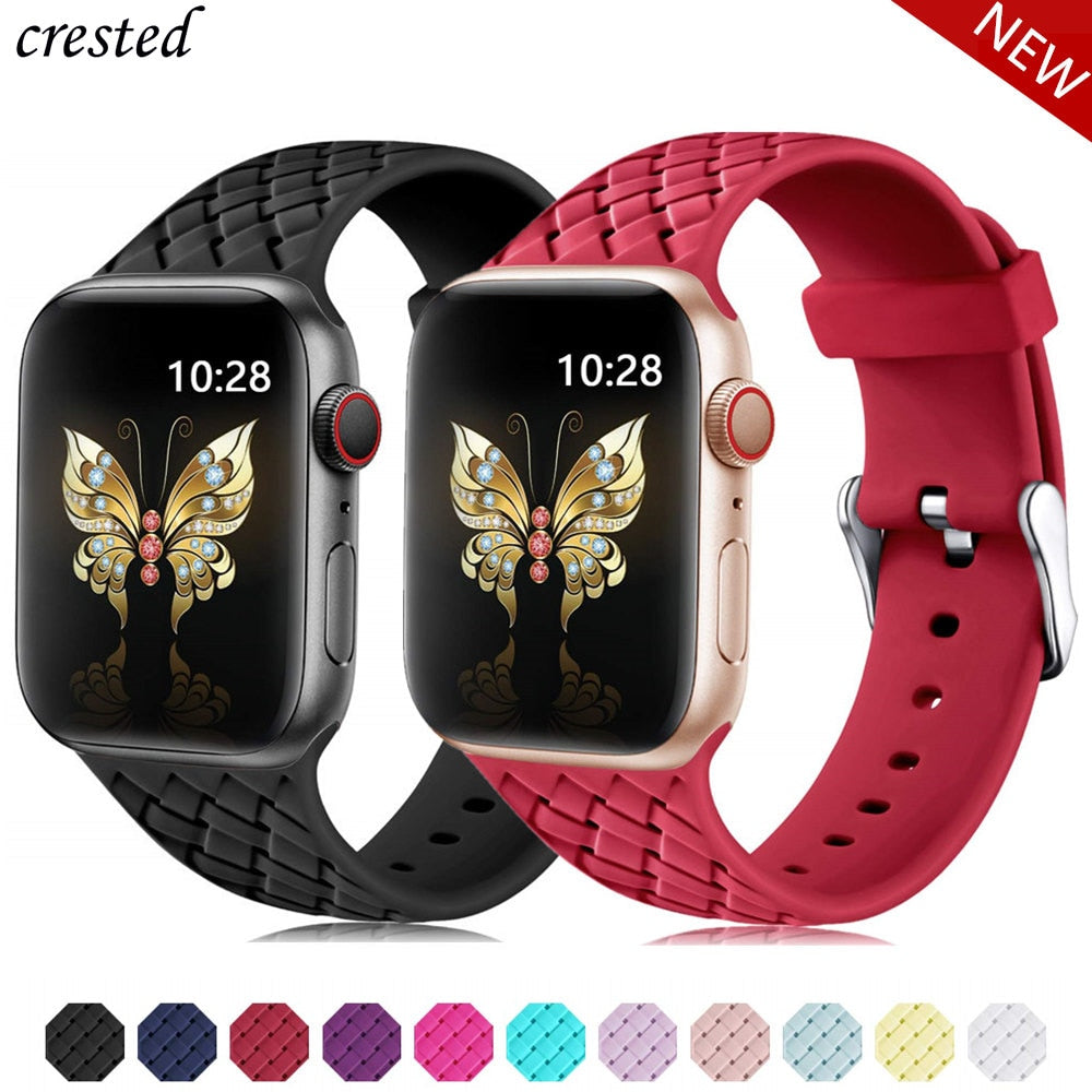 High Quality Silicone Woven Pattern iWatch Bracelet