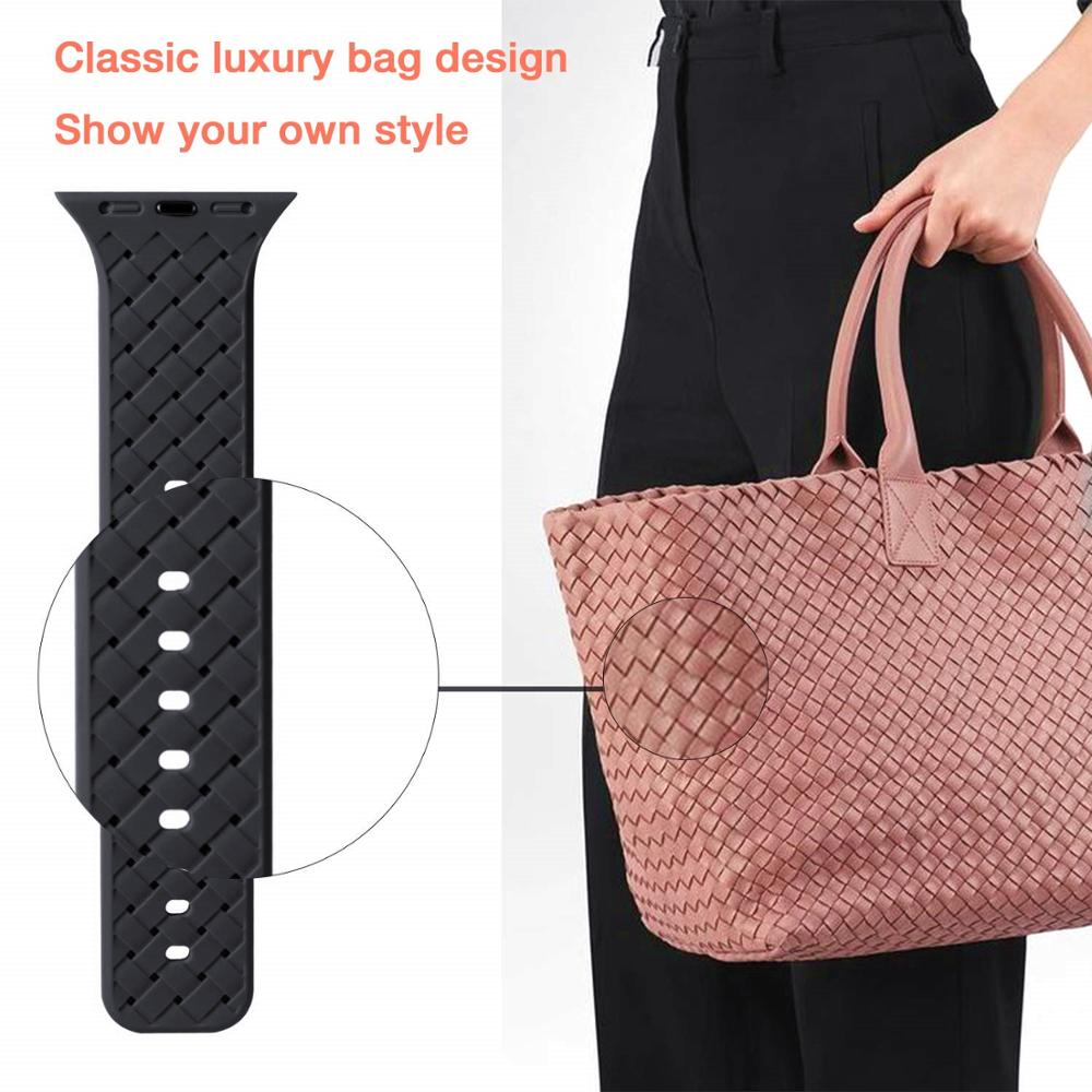 High Quality Silicone Woven Pattern iWatch Bracelet